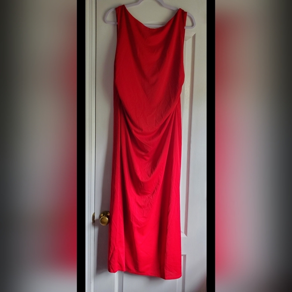 NWT Mollie Ruched Midi Dress Size XL in Red by WAYF - Picture 8 of 9